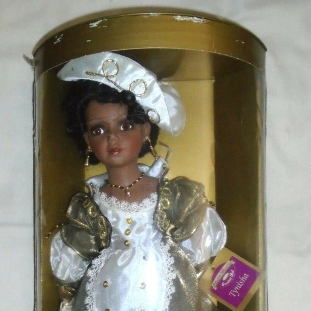 Handcrafted Victorian Style Black Porcelain Doll